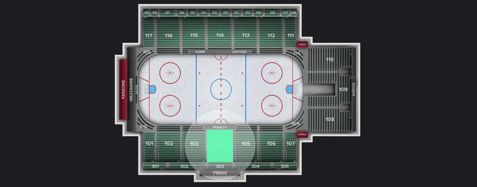 Seat view from Section