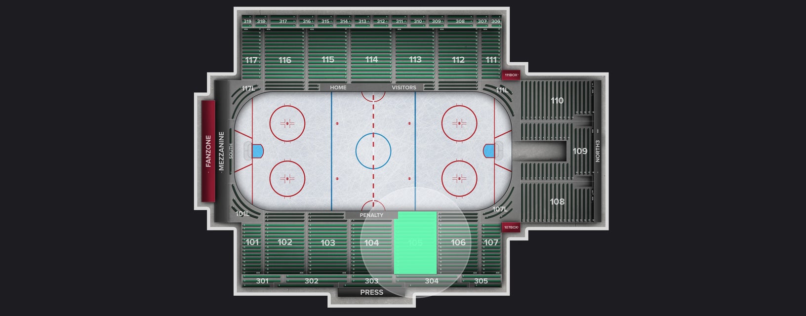 Seat view from Section