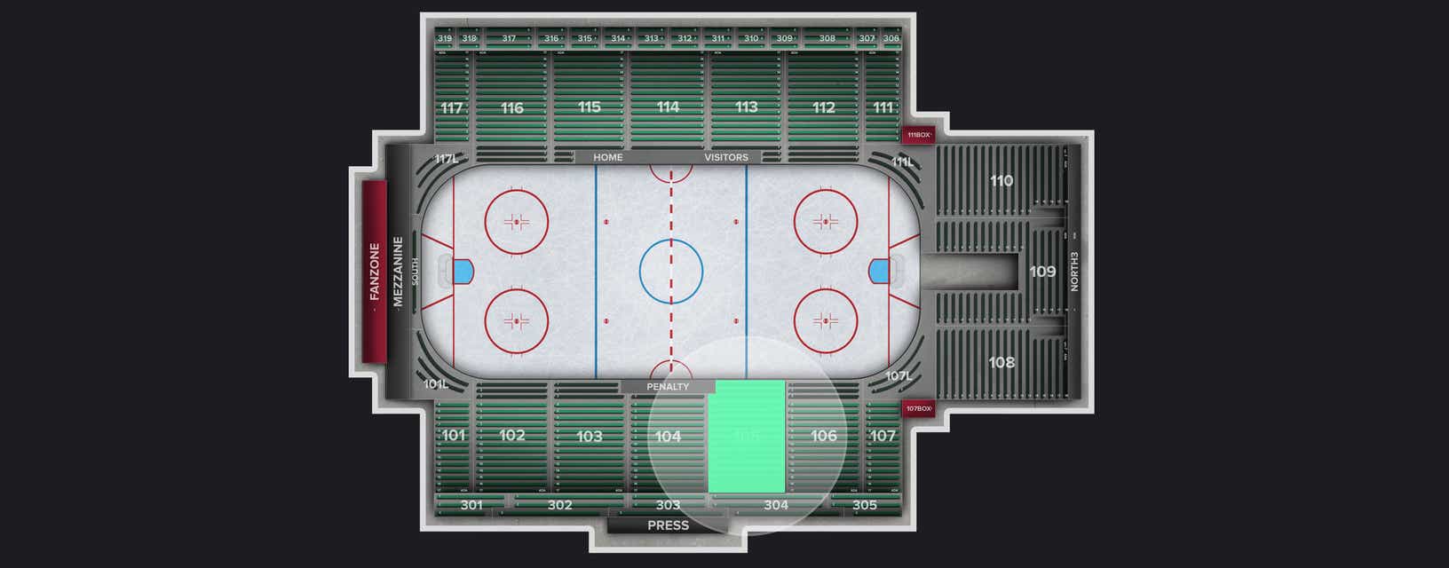 Seat view from Section