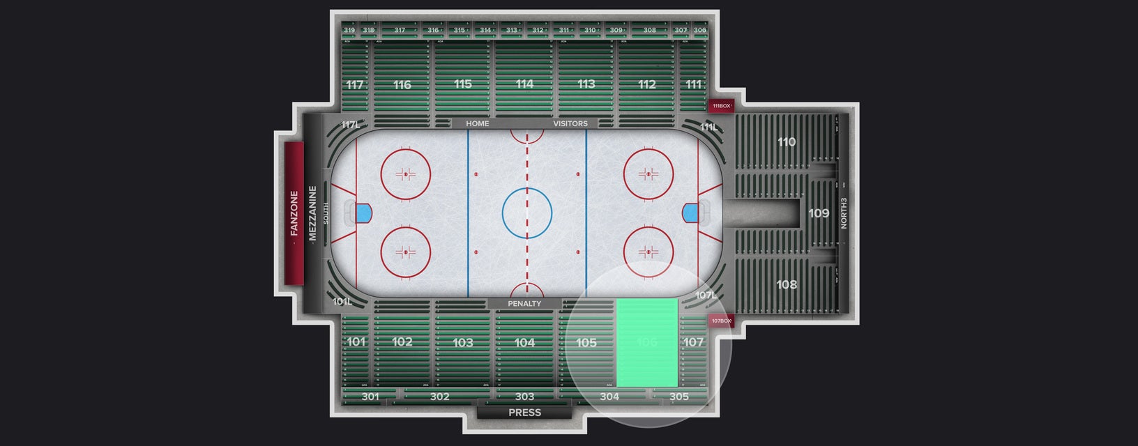 Seat view from Section