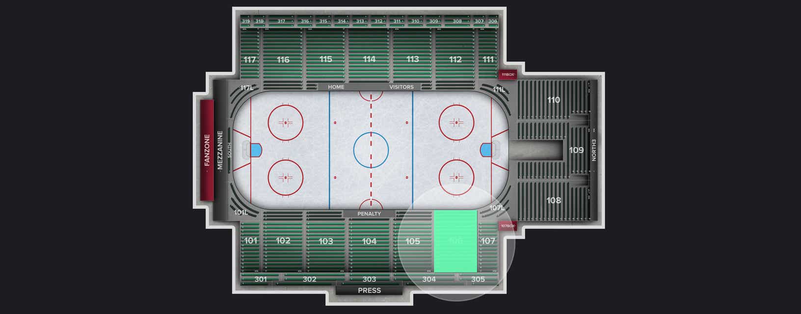 Seat view from Section