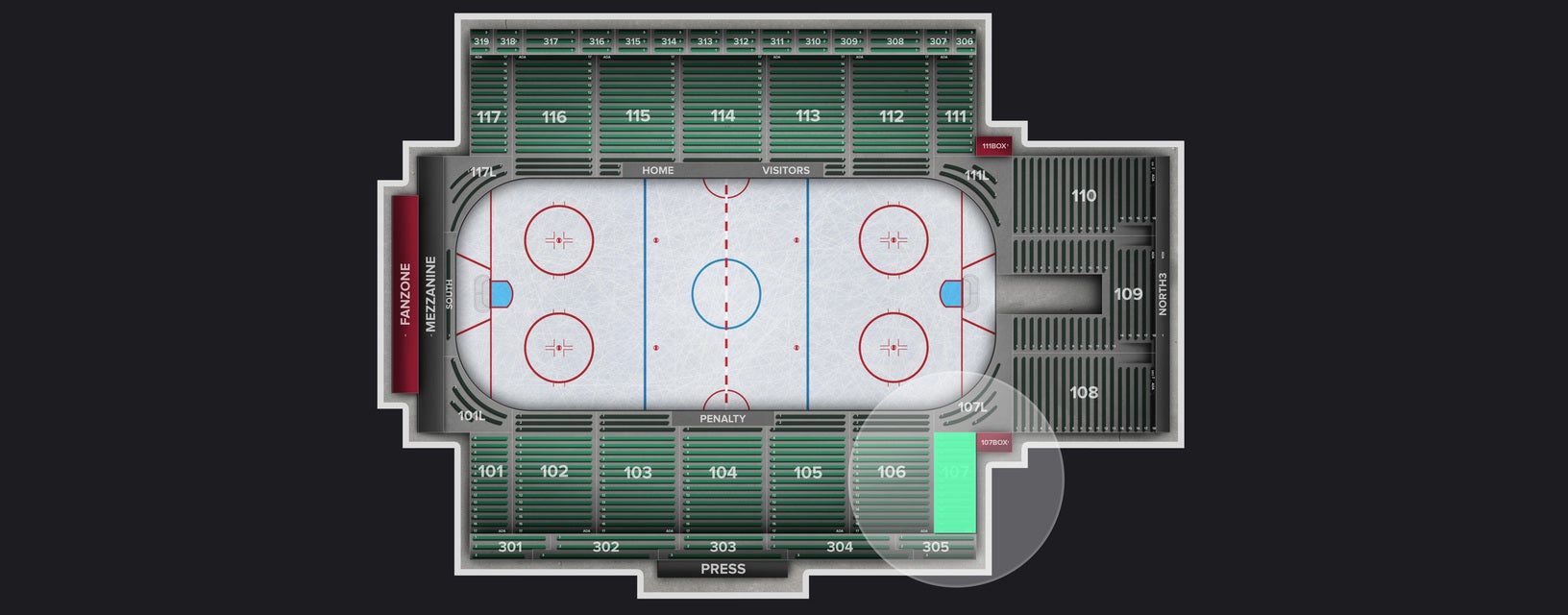 Seat view from Section