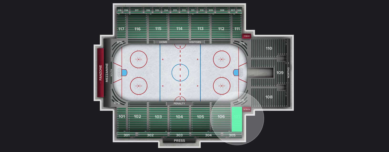 Seat view from Section