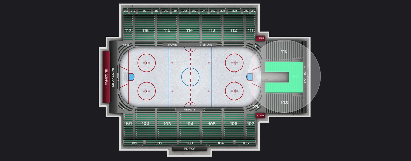 Seat view from Section