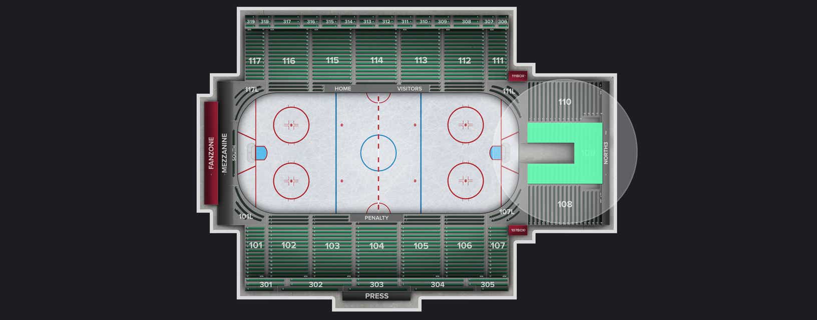 Seat view from Section