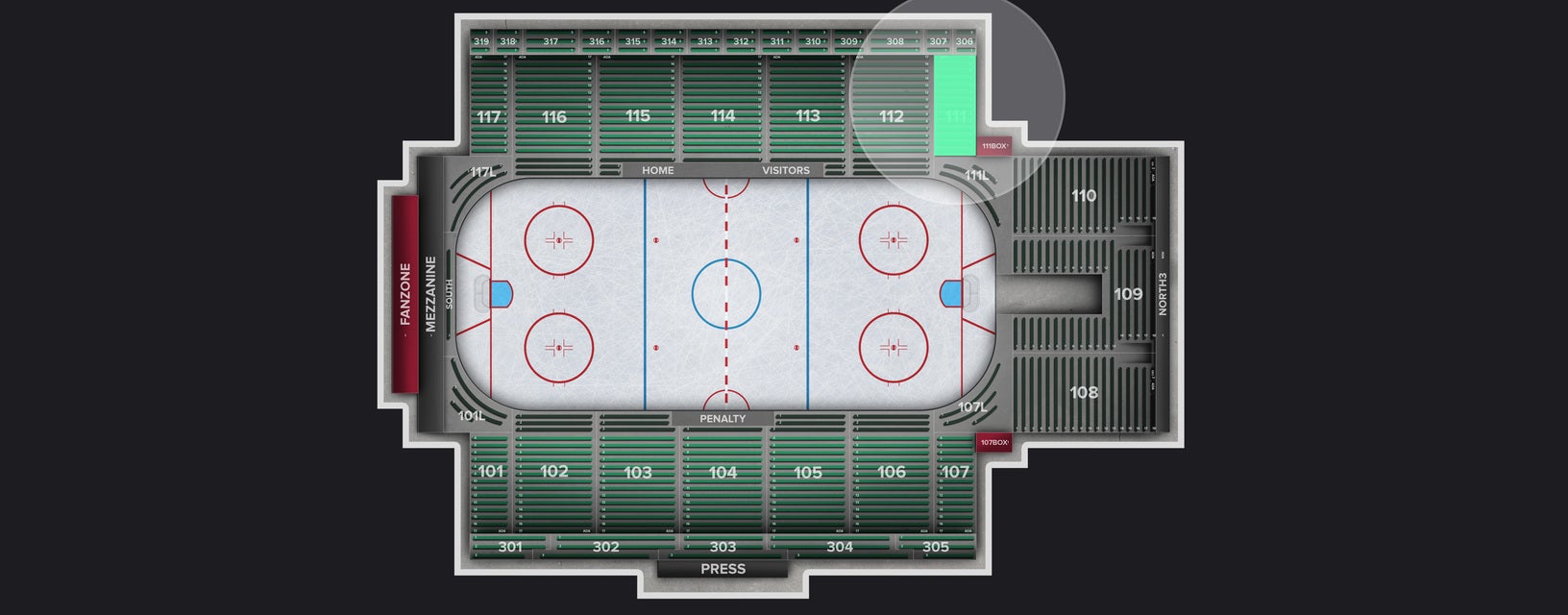 Seat view from Section
