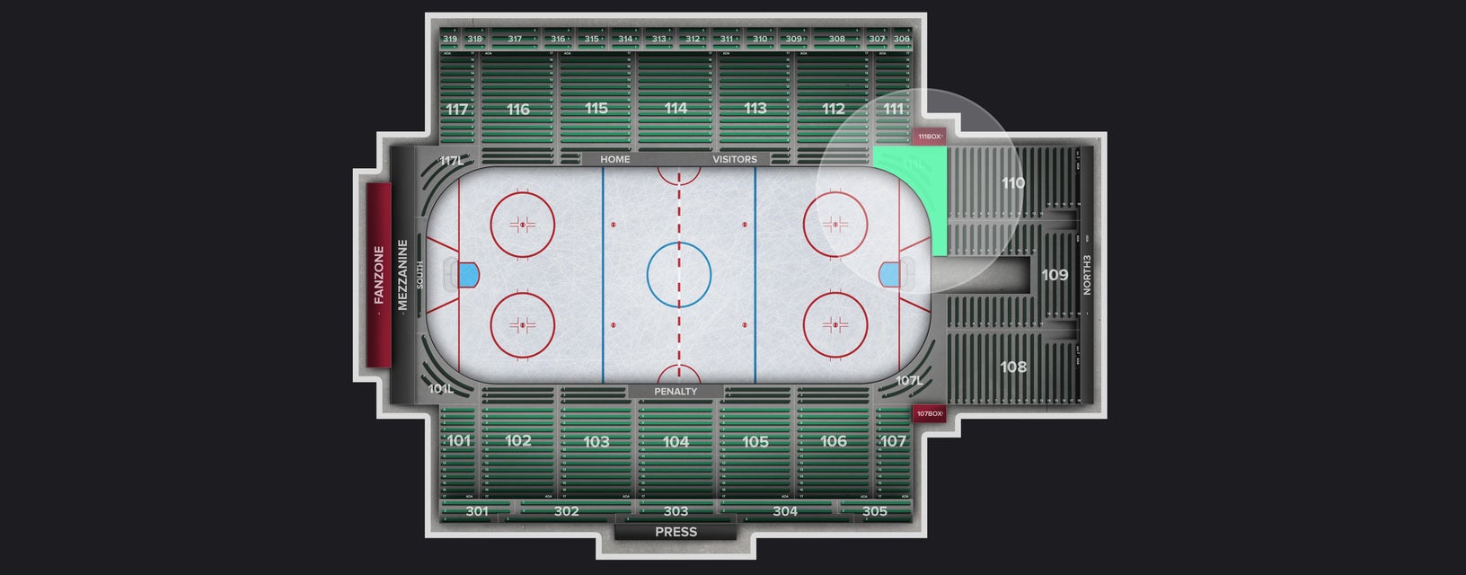Seat view from Section