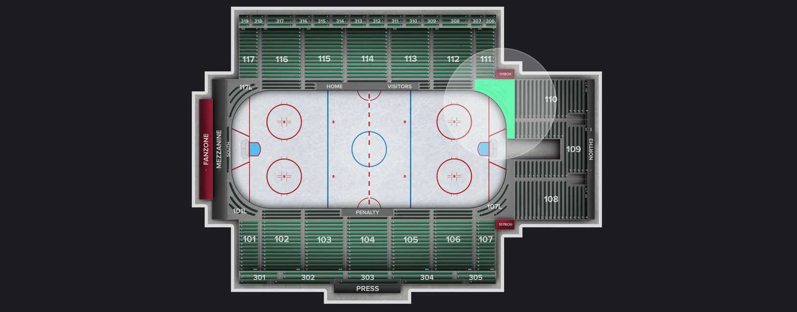 Seat view from Section