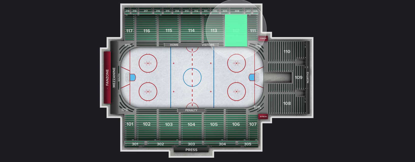 Seat view from Section
