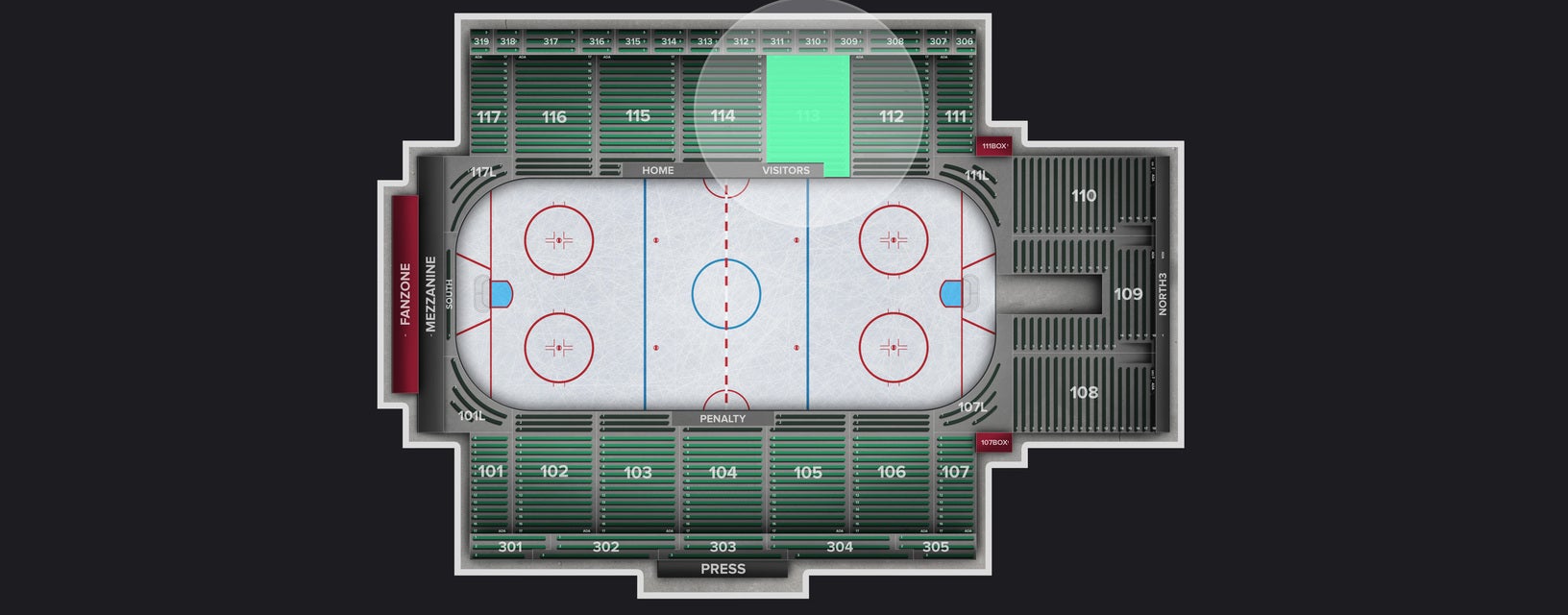 Seat view from Section