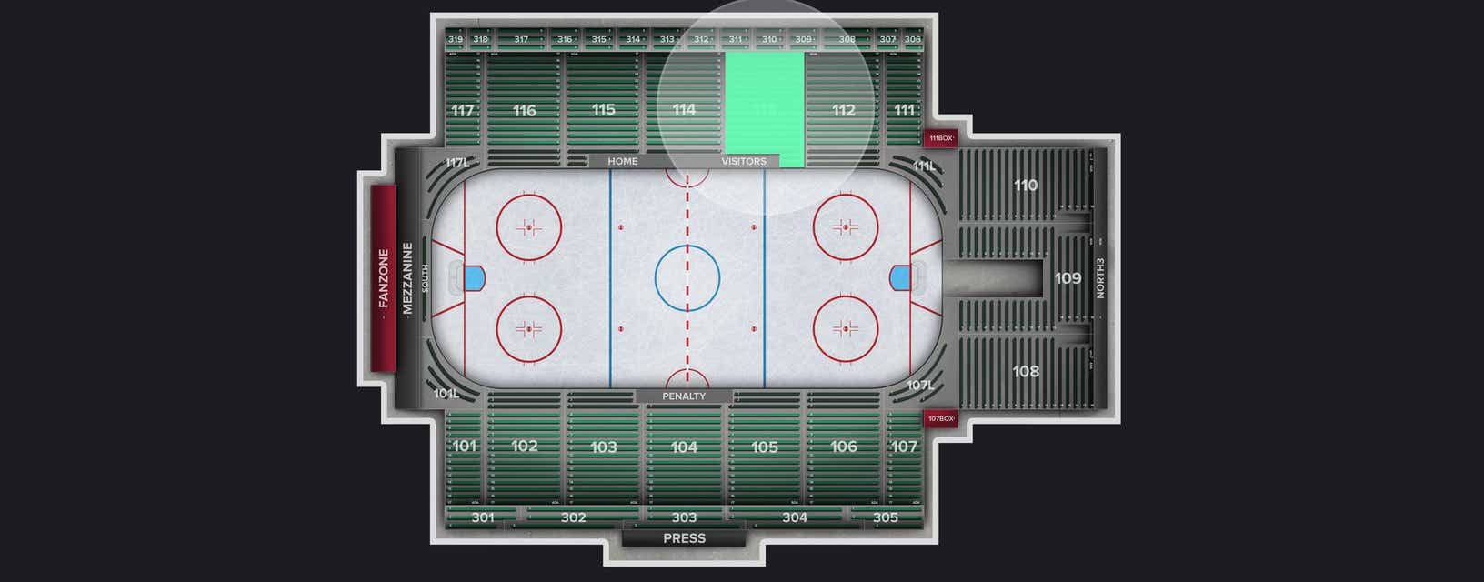 Seat view from Section
