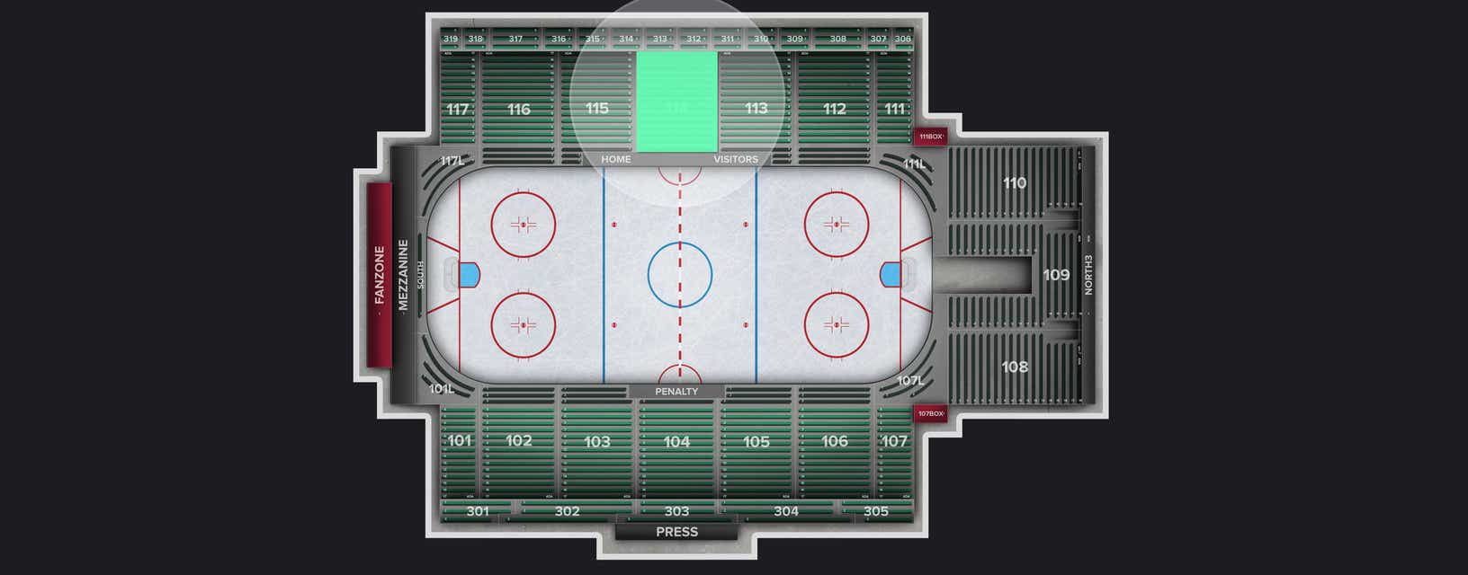 Seat view from Section