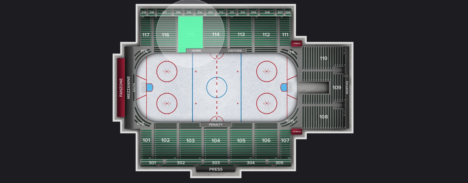 Seat view from Section