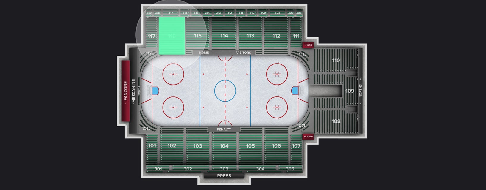 Seat view from Section