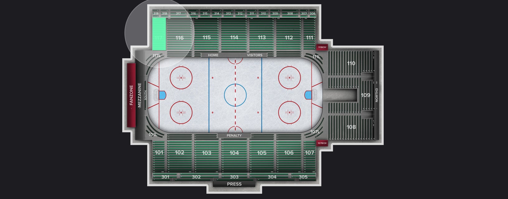 Seat view from Section