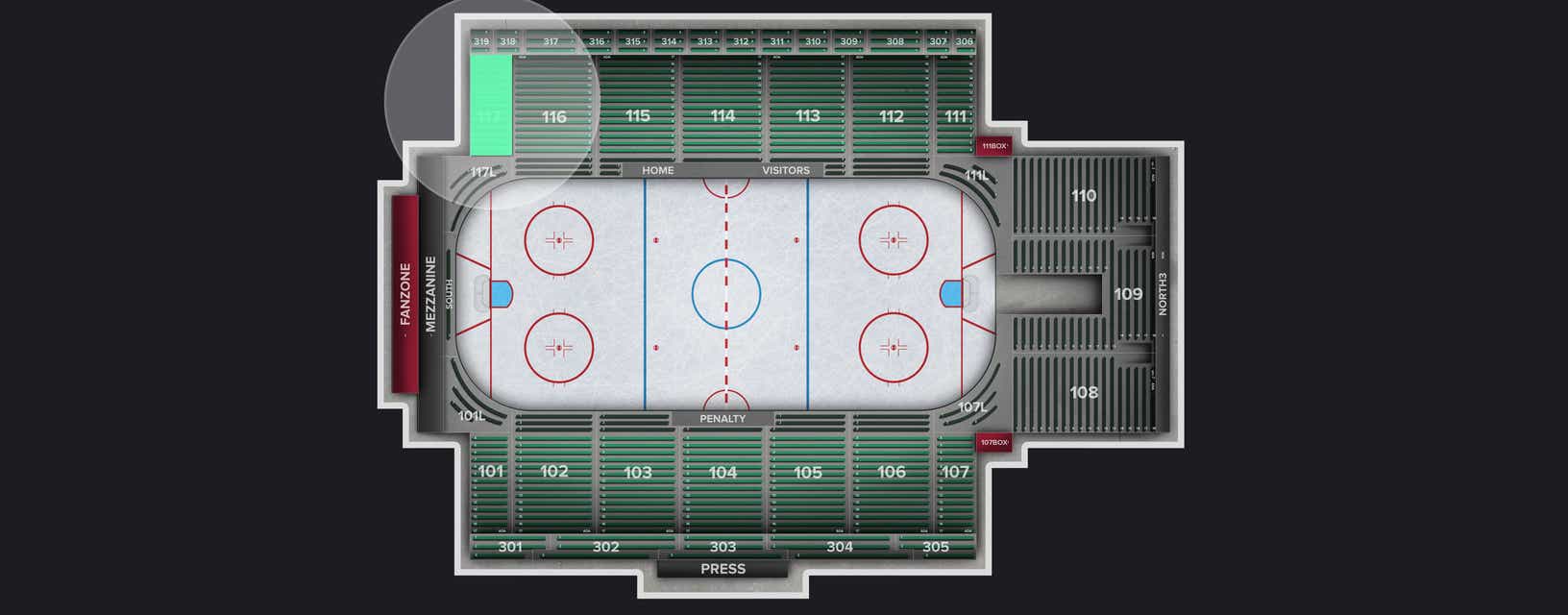 Seat view from Section