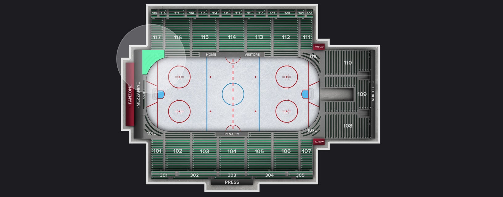 Seat view from Section