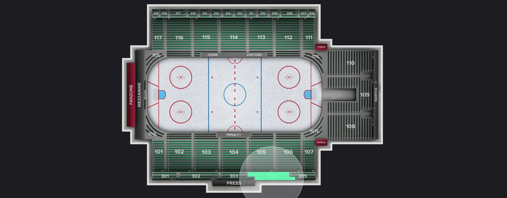 Seat view from Section