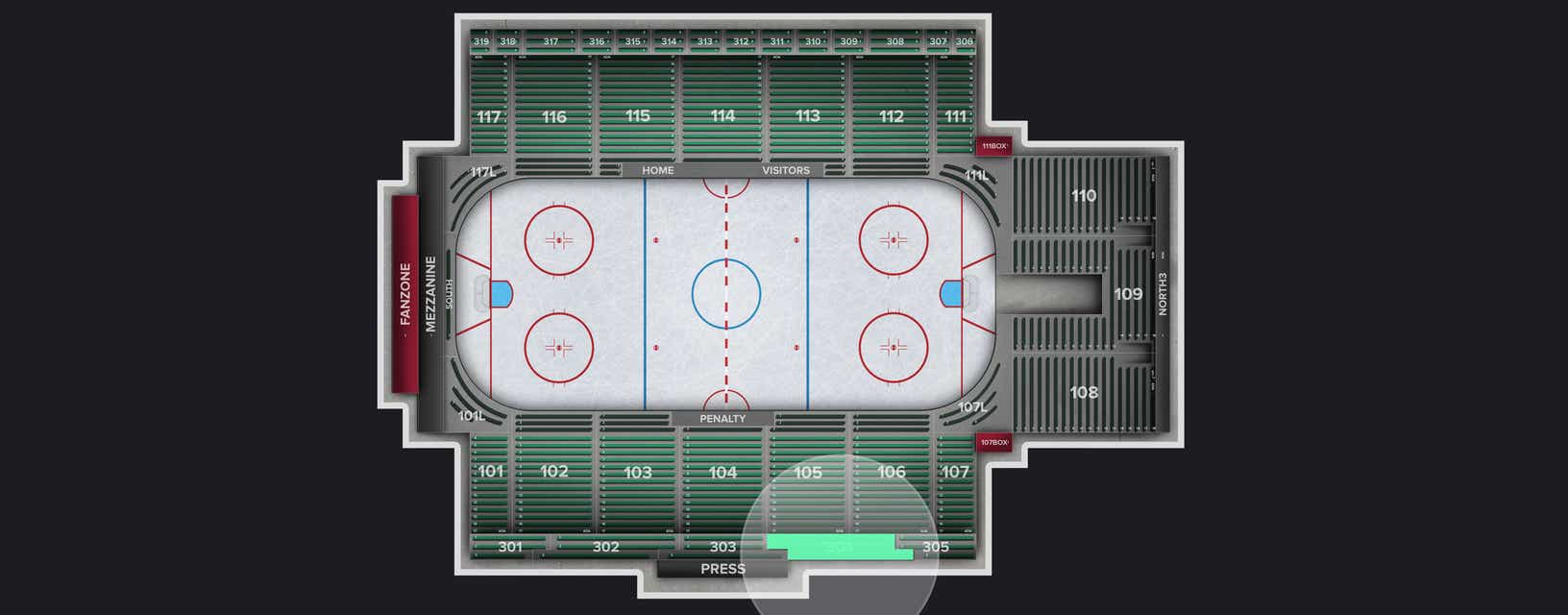 Seat view from Section