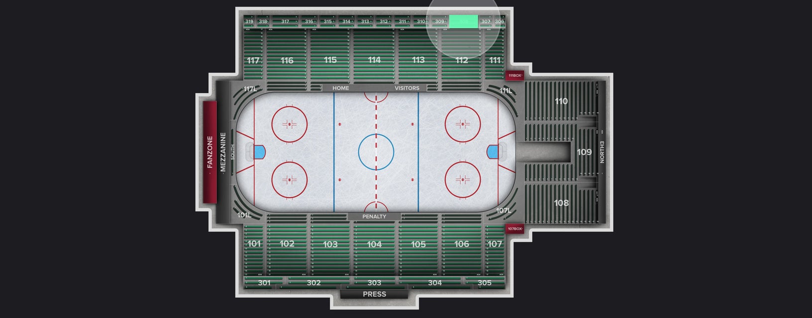 Seat view from Section