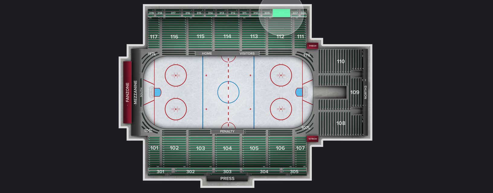 Seat view from Section