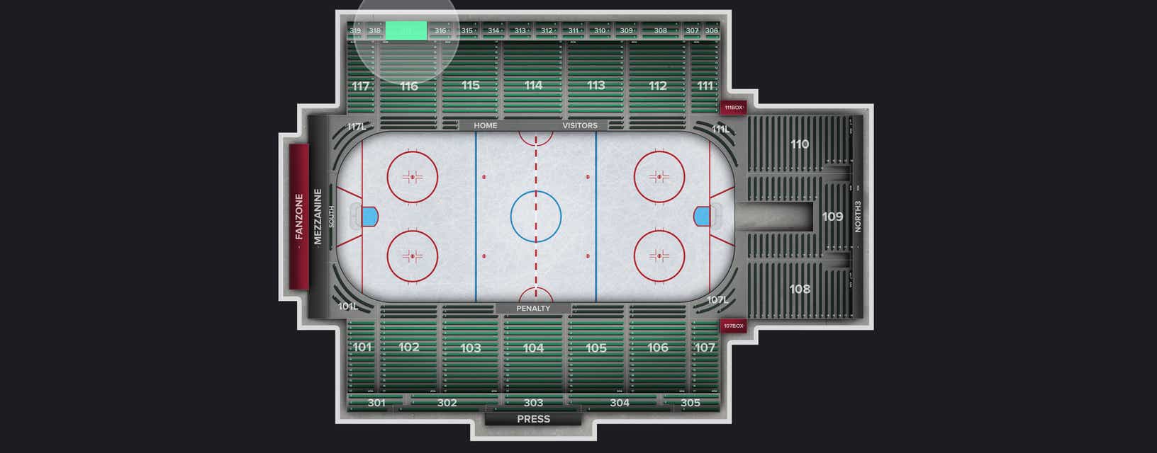 Seat view from Section