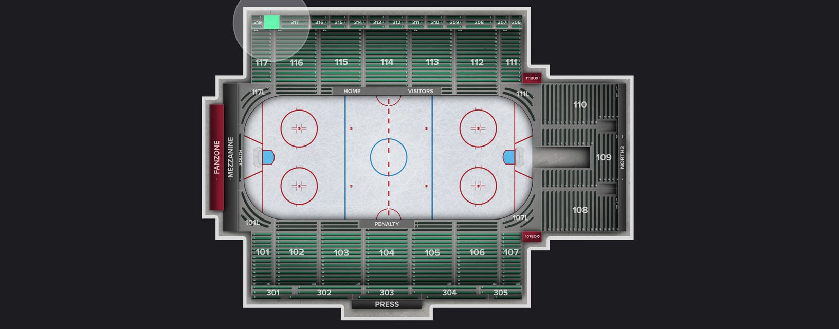 Seat view from Section