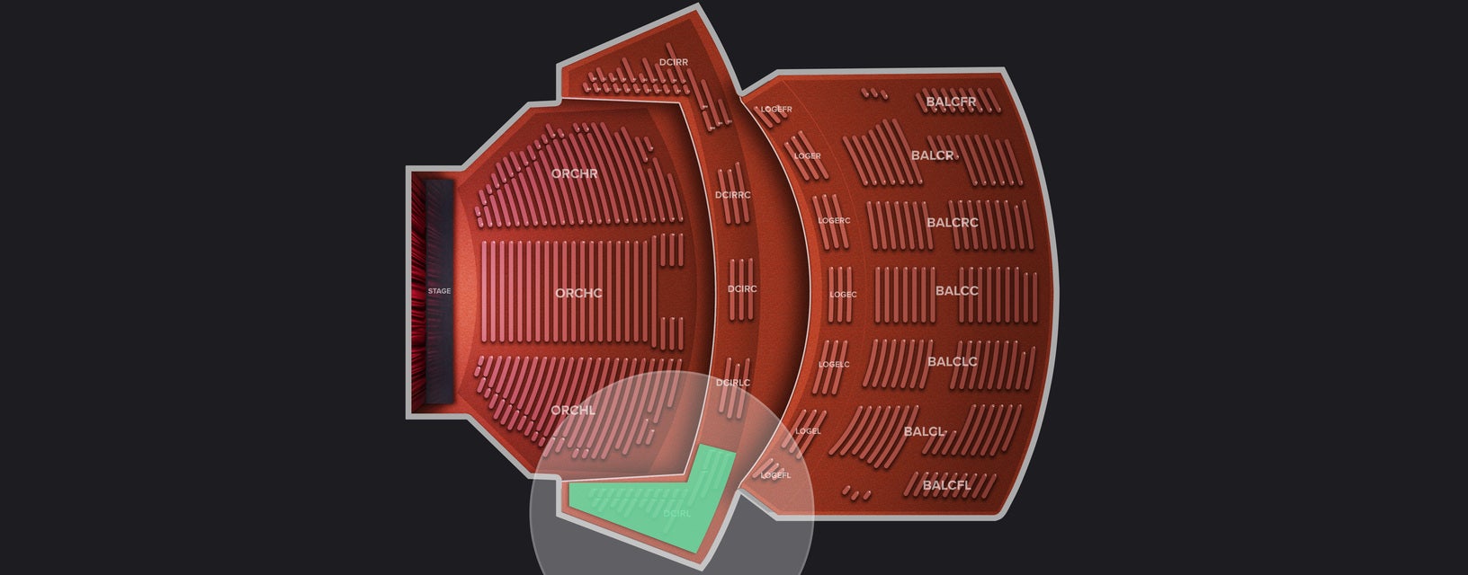 Seat view from Dress Circle Left