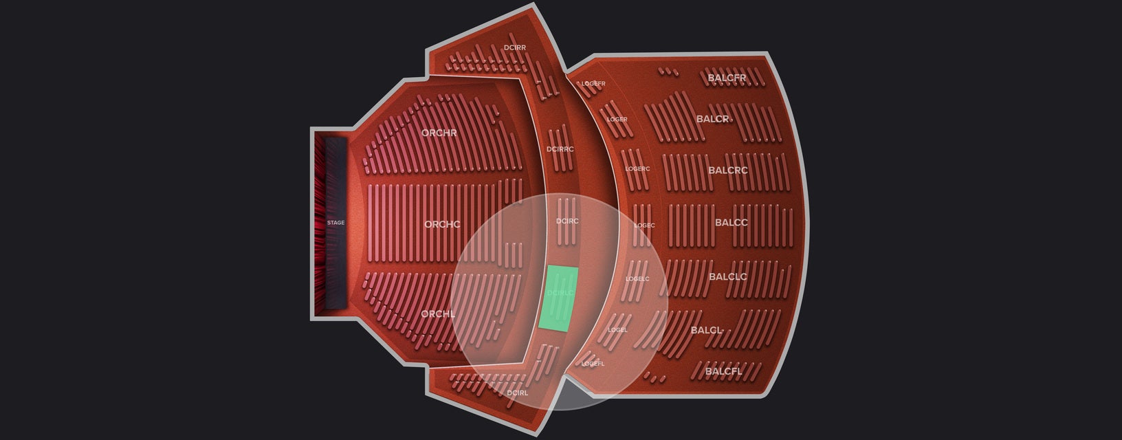 Seat view from Dress Circle Left Center