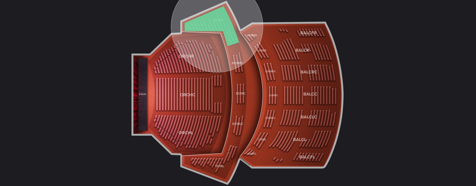 Seat view from Dress Circle Right
