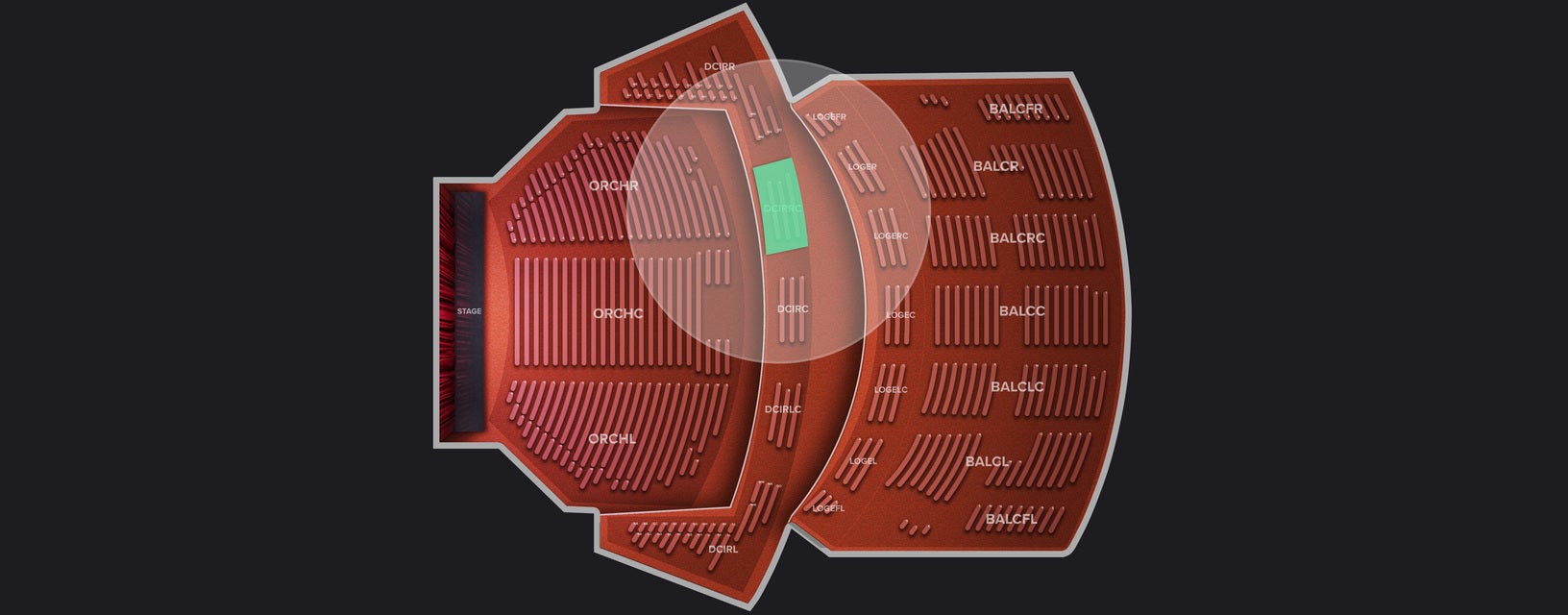 Seat view from Dress Circle Right Center