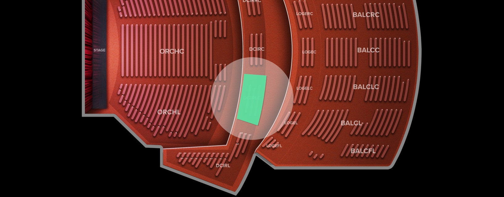 Seat view from Dress Circle Left Center