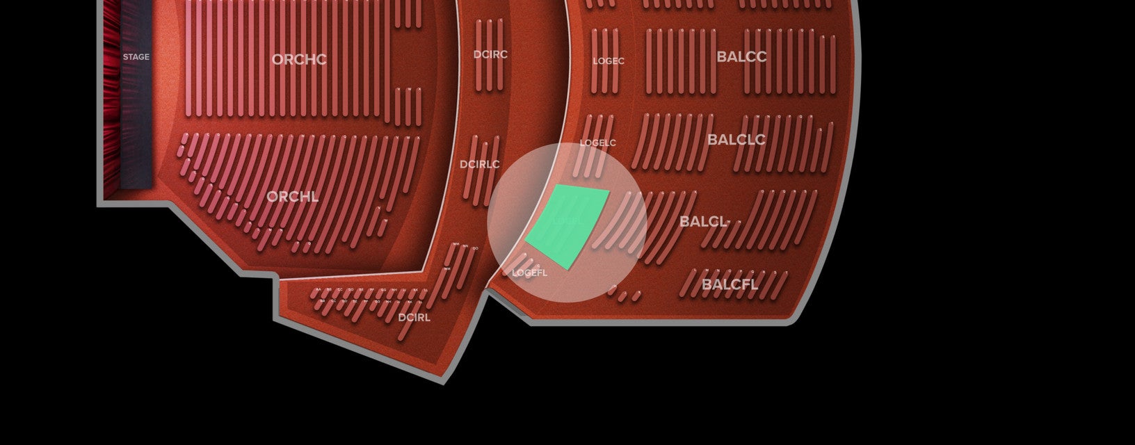 Seat view from Loge Left