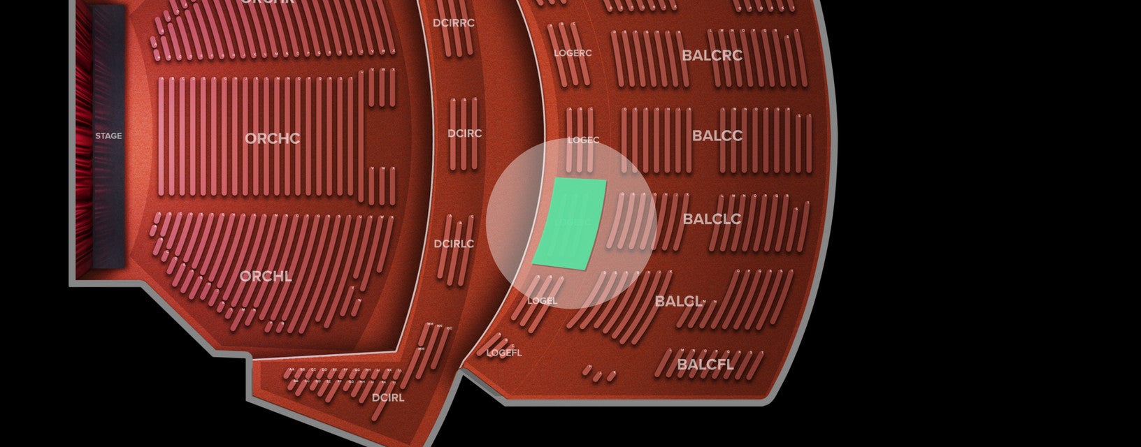 Seat view from Loge Left Center