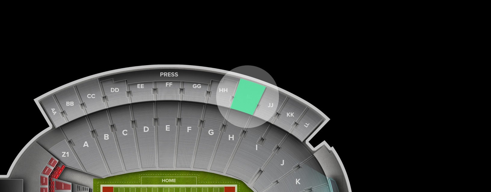 Seat view from Upper Deck Sideline