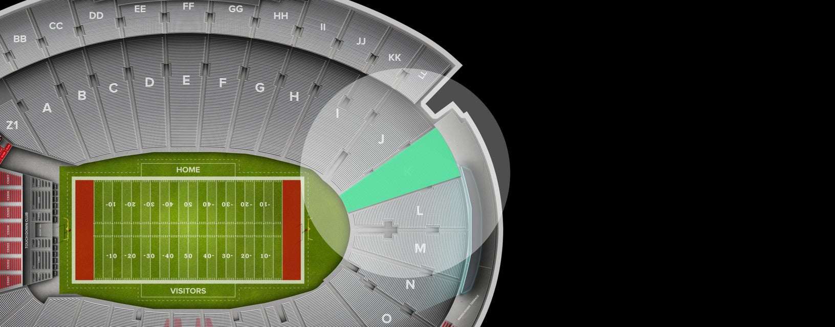 Seat view from Lower Sideline