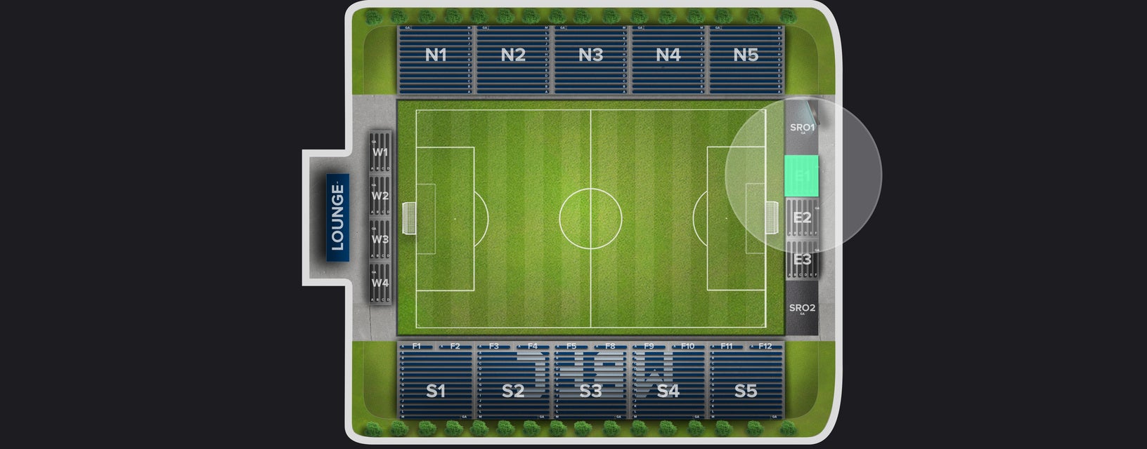 Seat view from East