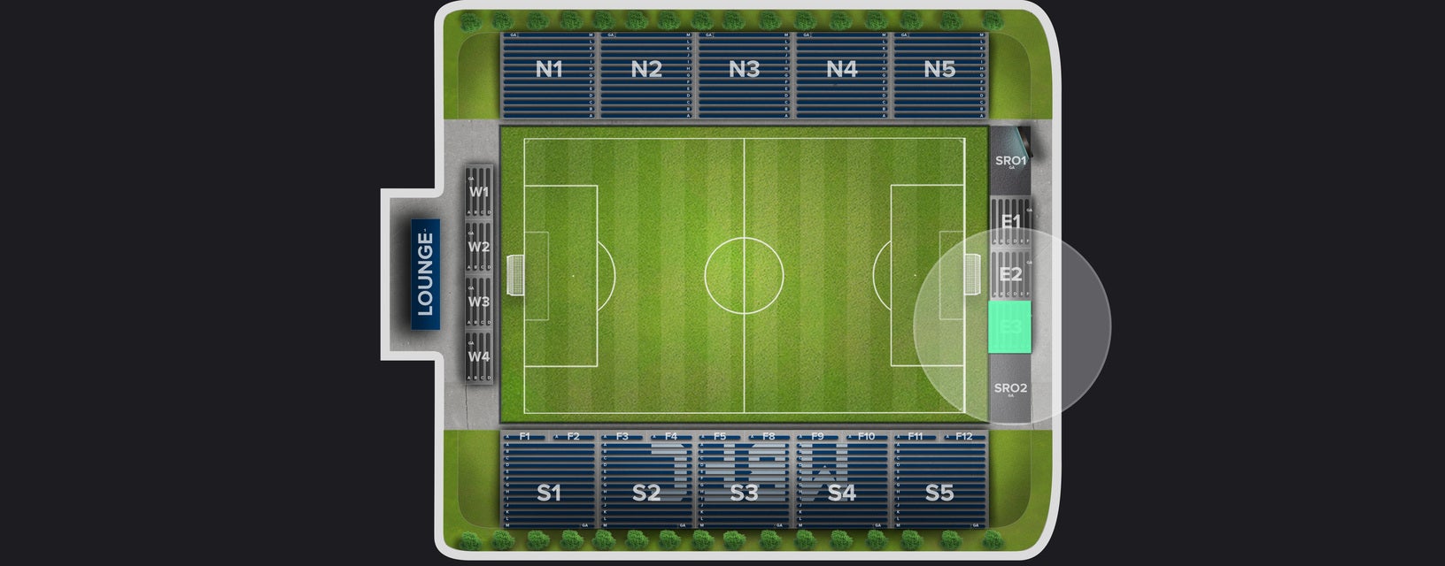 Seat view from East