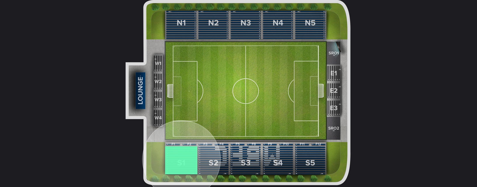 Seat view from South