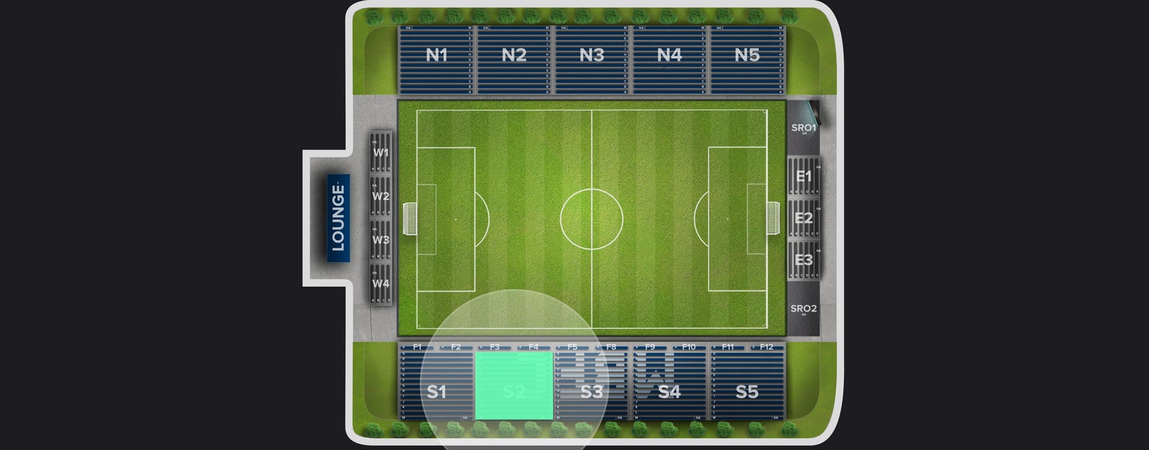 Seat view from South
