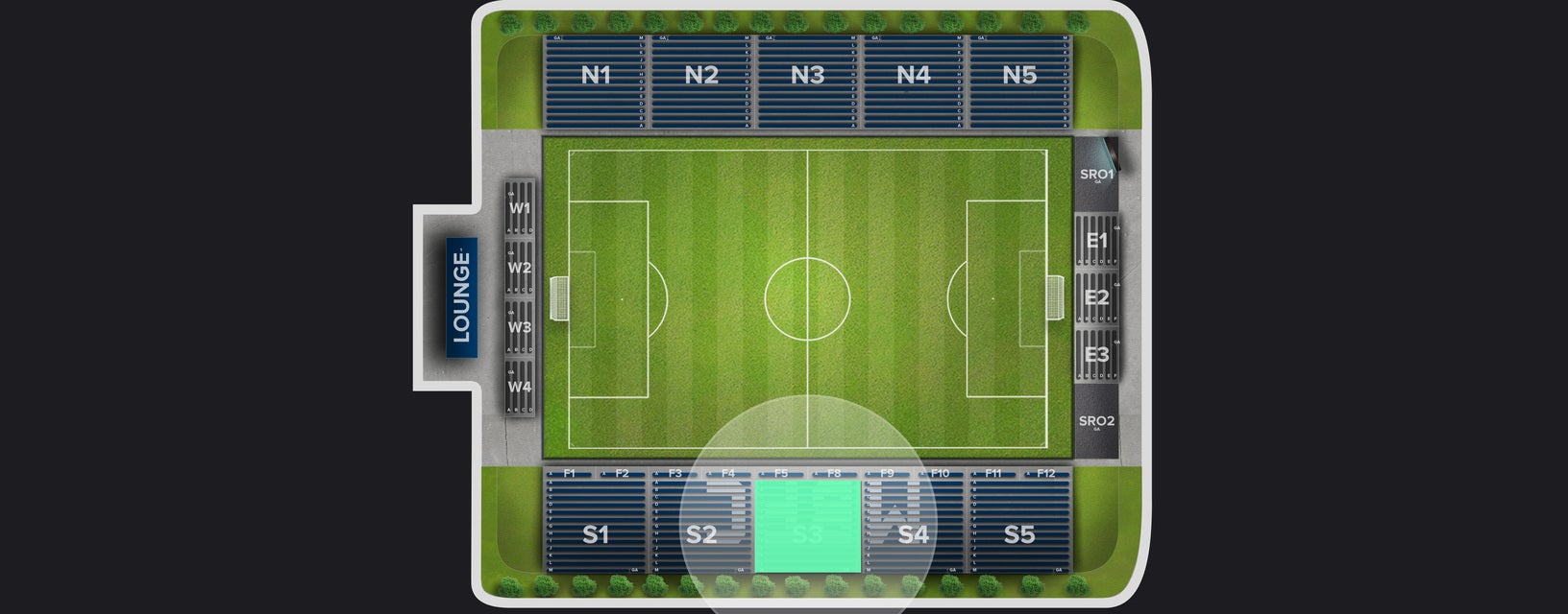 Seat view from South