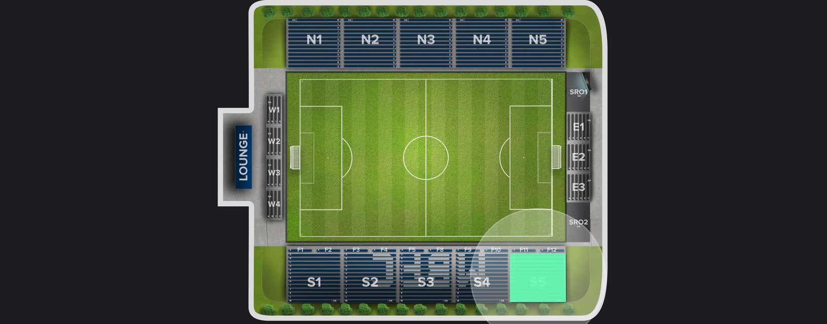 Seat view from South