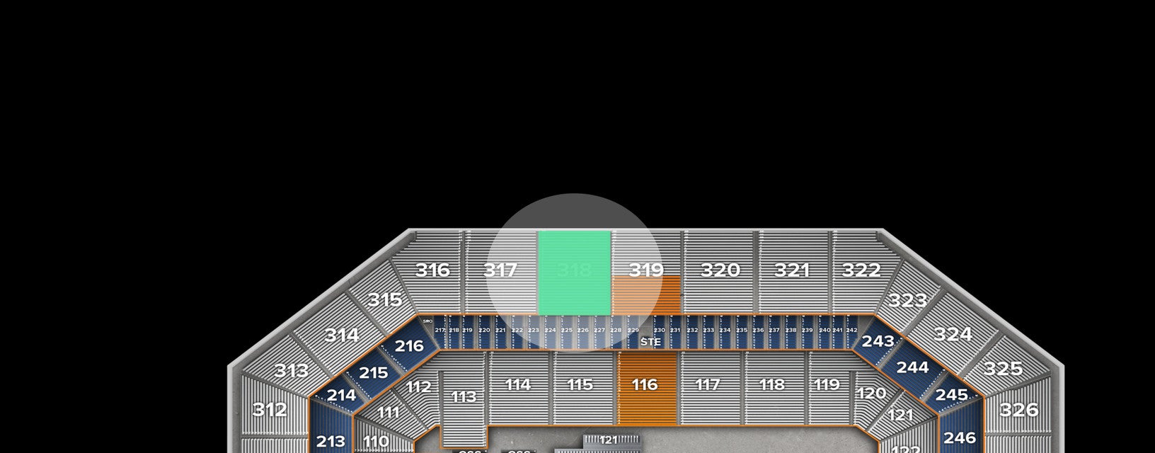 Seat view from Upper Sideline