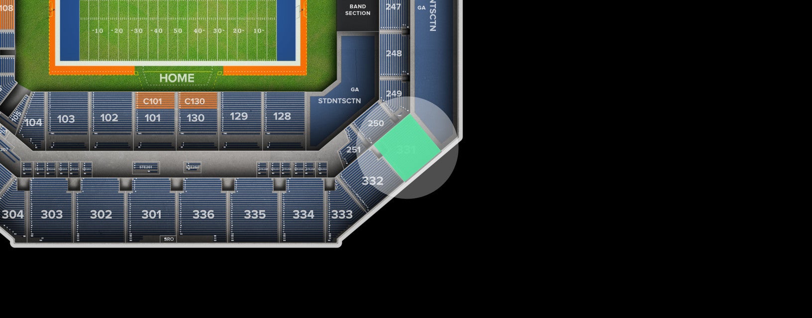 Seat view from Upper