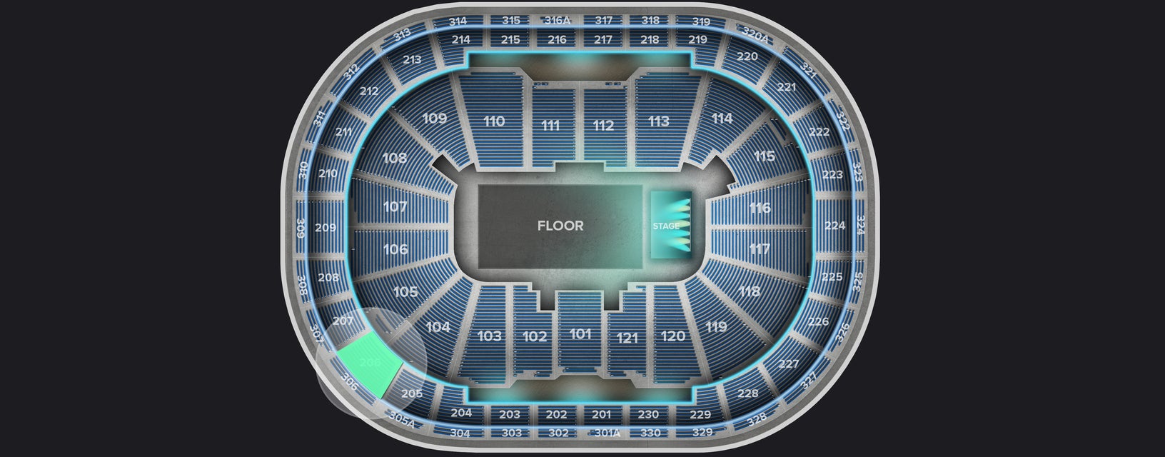 Seat view from Middle