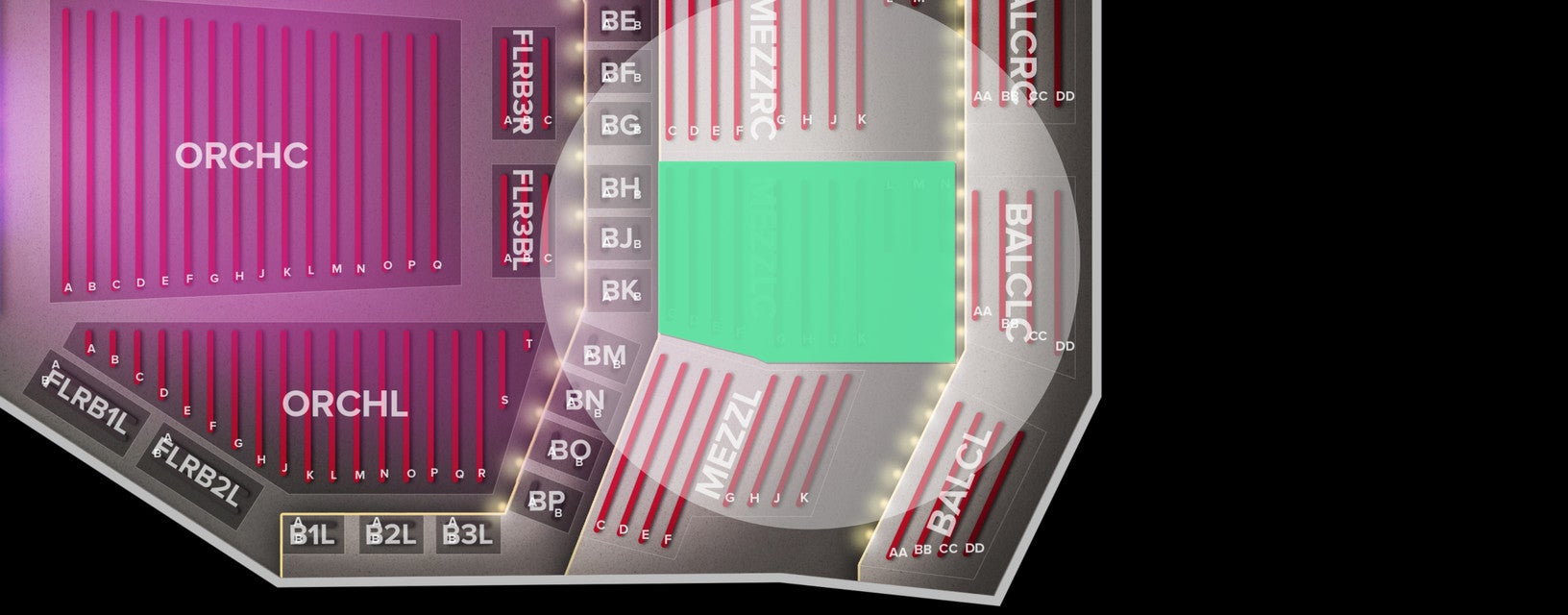 Seat view from Mezzanine Left Center