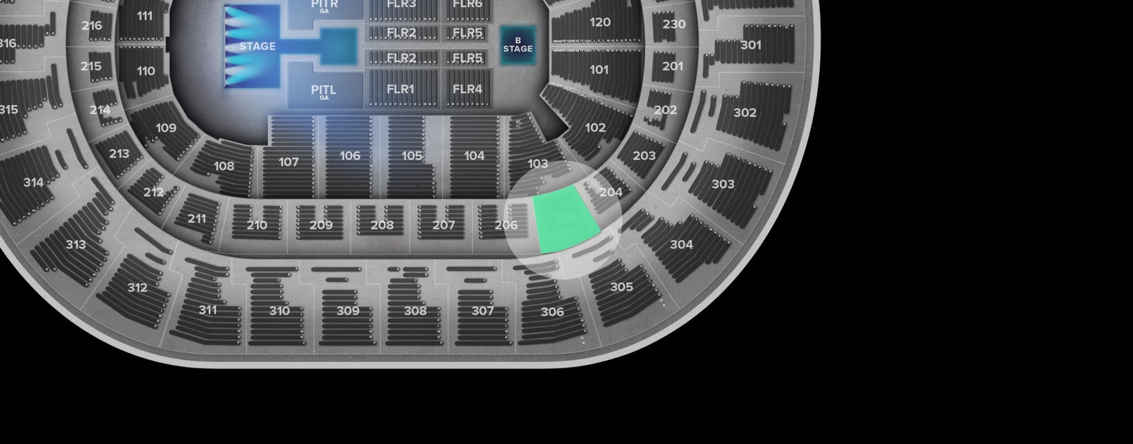 Seat view from Middle