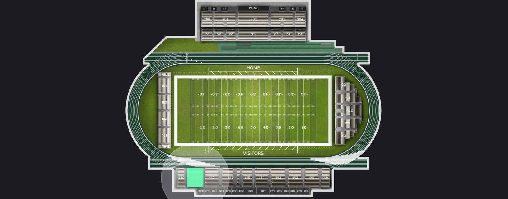 Seat view from Sideline