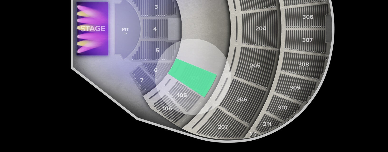 Seat view from 100 Level