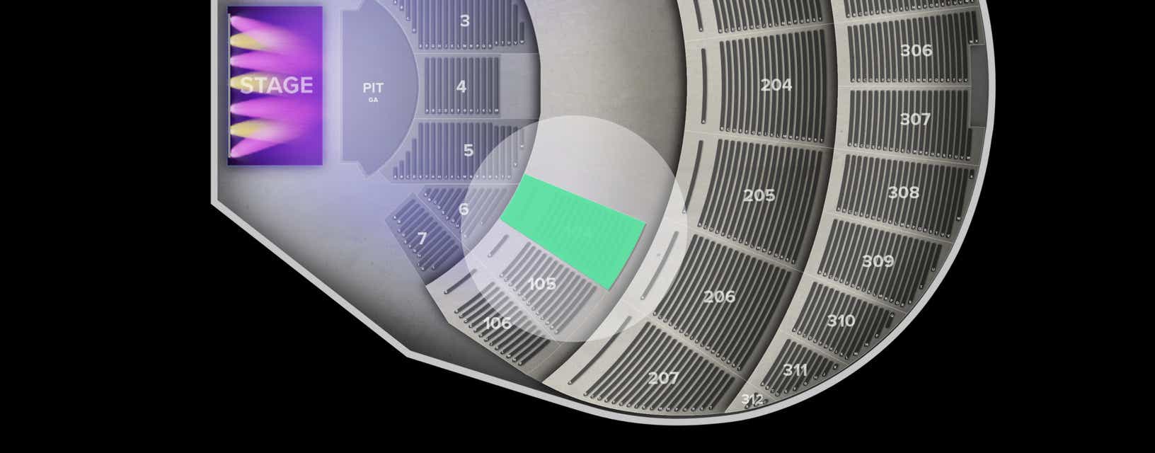 Seat view from 100 Level